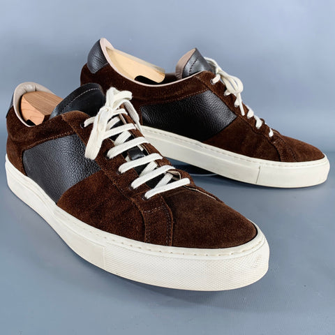 COMMON PROJECTS Size 11 Brown Leather Low Top Sneakers