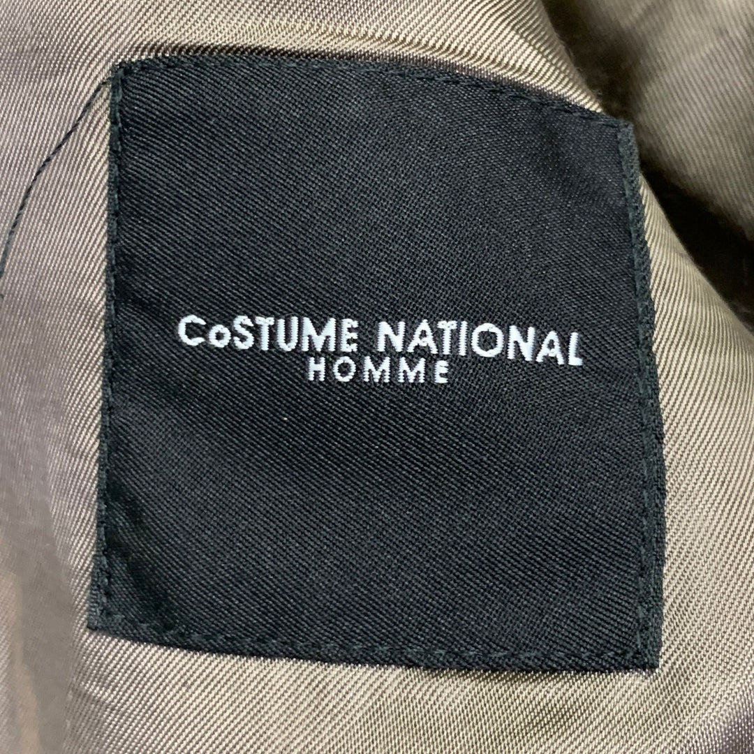 CoSTUME NATIONAL Size 38 Brown Textured Cotton Metal Blend Velvet Notch Lapel Jacket
