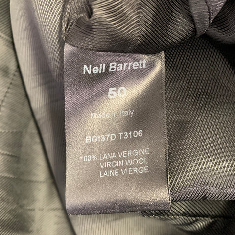 NEIL BARRETT Size 40 Black Grey Pinstripe Wool Ombre Effect Slim Fit Sport Coat
