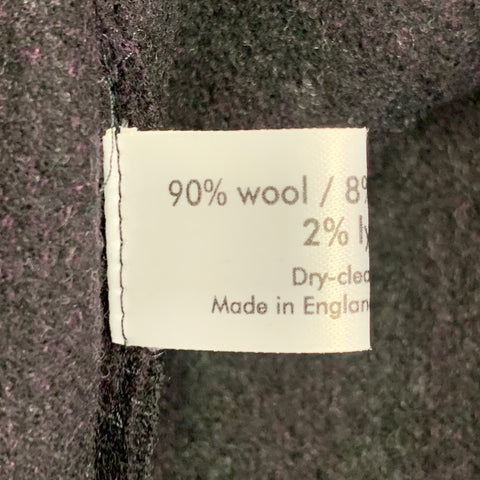 ESKANDAR Size L Brown Purple Wool Cashmere Ribbed Open Front Vest