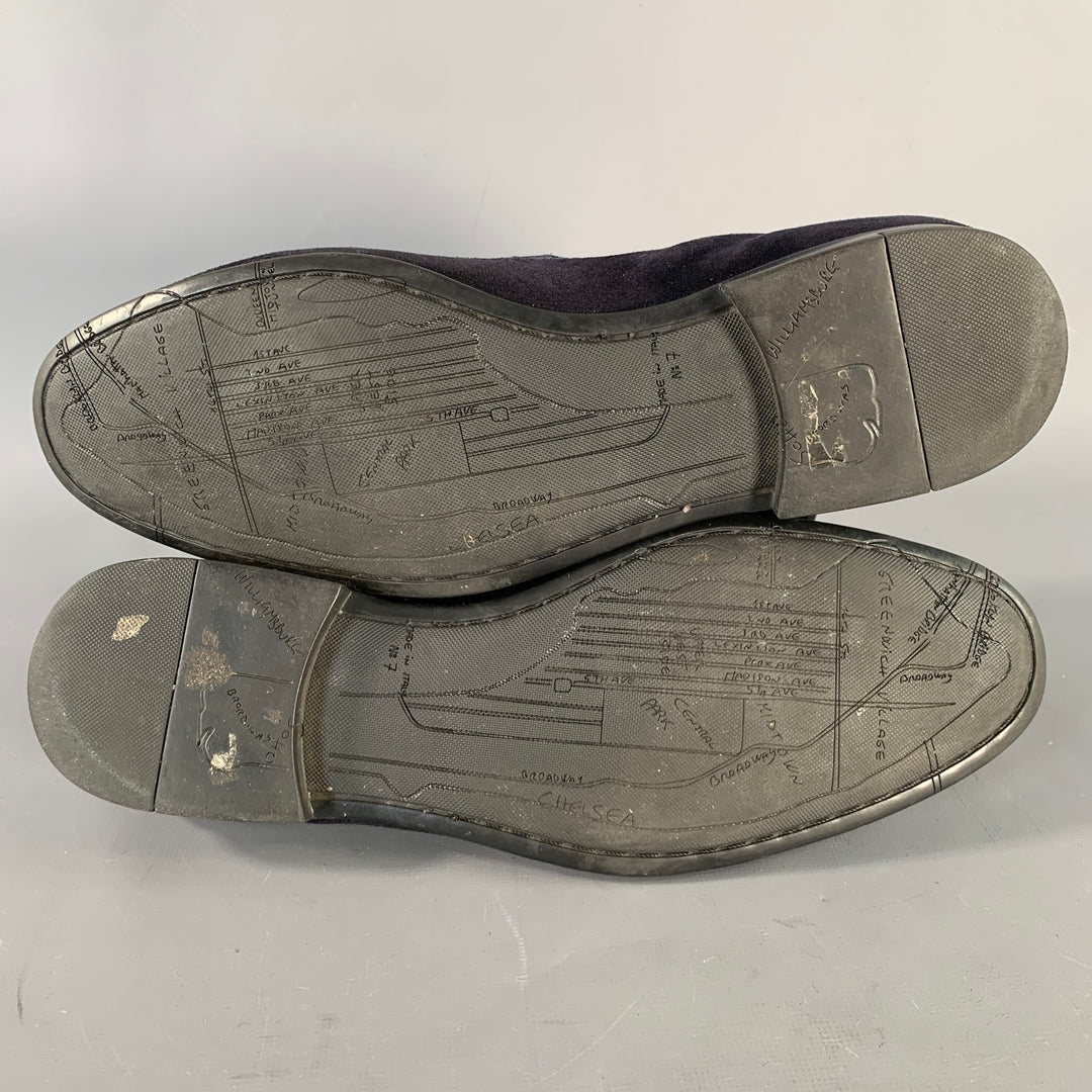 TO BOOT NY Size 7 Navy Suede Slip On Penny Loafers