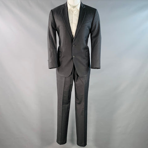 BROOKS BROTHERS Size 41 Regular Grey Charcoal Wool Regent Fit Notch Lapel Suit
