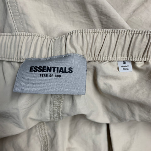ESSENTIALS by FEAR OF GOD Size S Beige Logo Cotton Nylon Drawstring Shorts