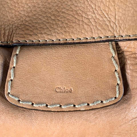 CHLOE Beige Leather Top Handles Zip Handbag