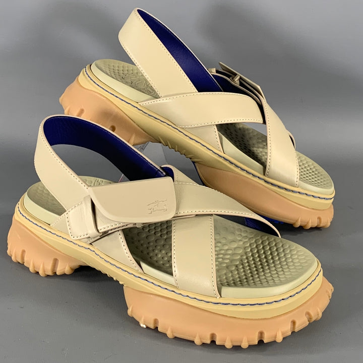 BURBERRY Size 10 Tan Leather Sandals