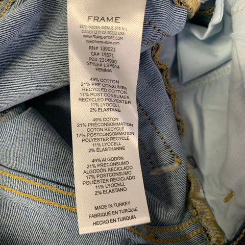 FRAME Size 26 Blue Denim Straight Jeans