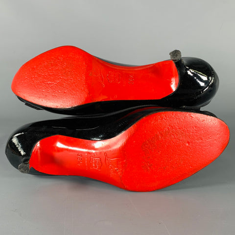CHRISTIAN LOUBOUTIN Size 6.5 Black Bow Kitten Heels Pumps