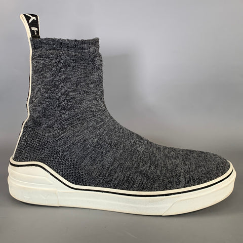 GIVENCHY Size 9 Grey White Fabric Pull On Boots