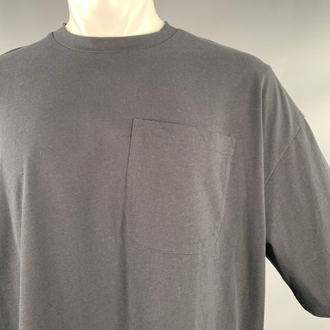 A.4.B Size M Black Cotton Jersey Oversized One Pocket T-shirt