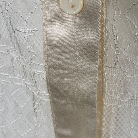JASON WU Size S Beige Polyester Lace Raglan Sleeve Button Up Shirt