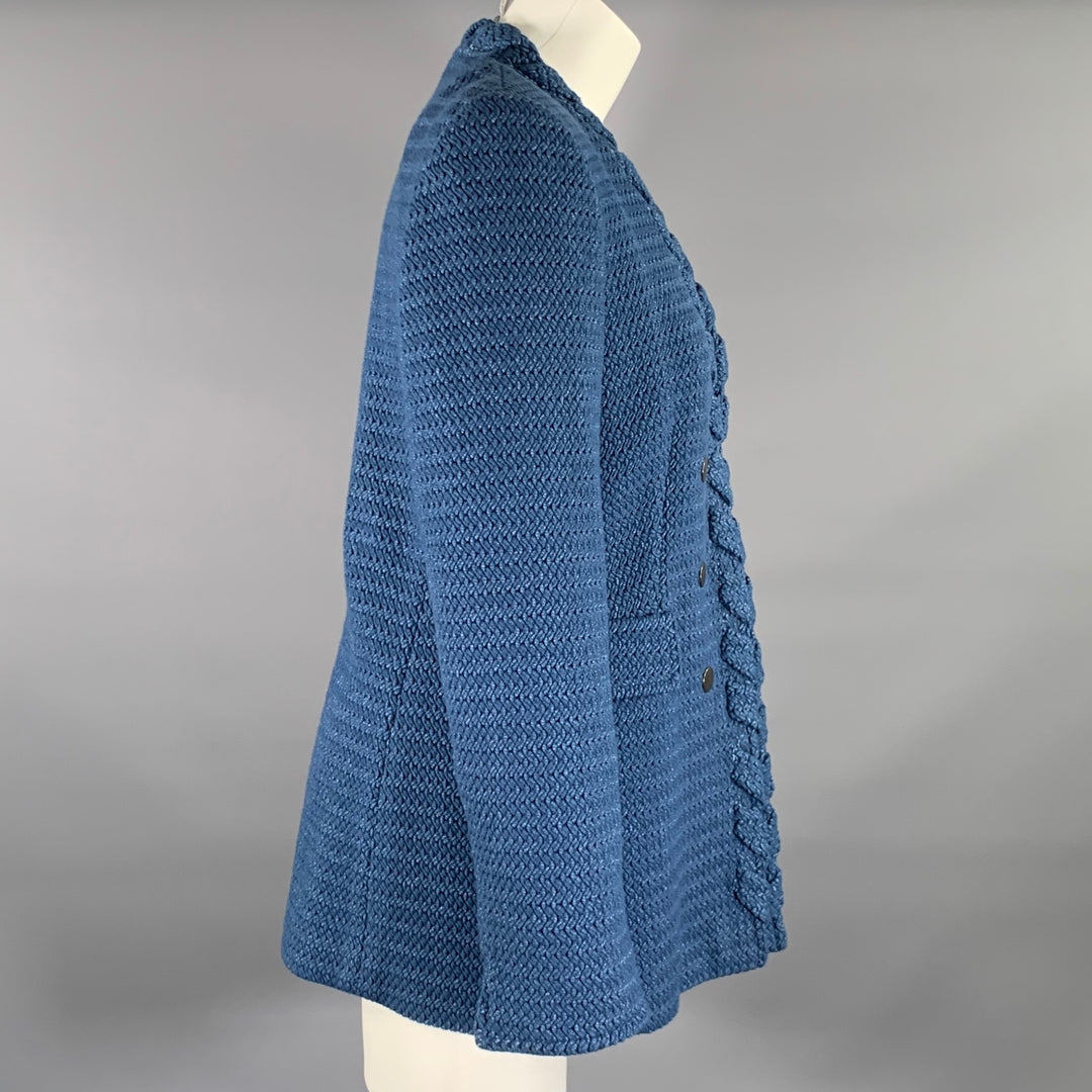 AKRIS Size M Blue Knit Sport Coat