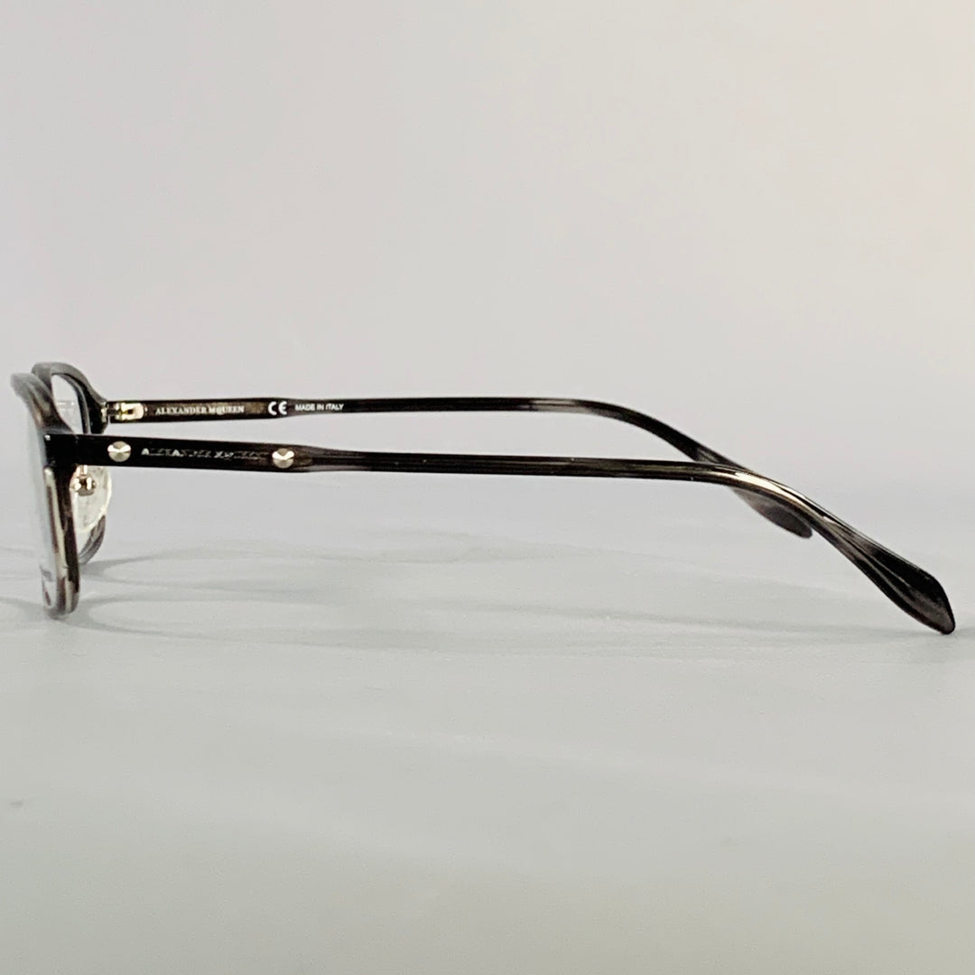ALEXANDER MCQUEEN Grey Marbled Acetate Sunglasses Eyewear