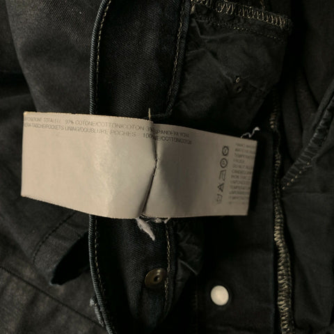 DRKSHDW Size 34 Black Cotton Blend Waxed Jeans