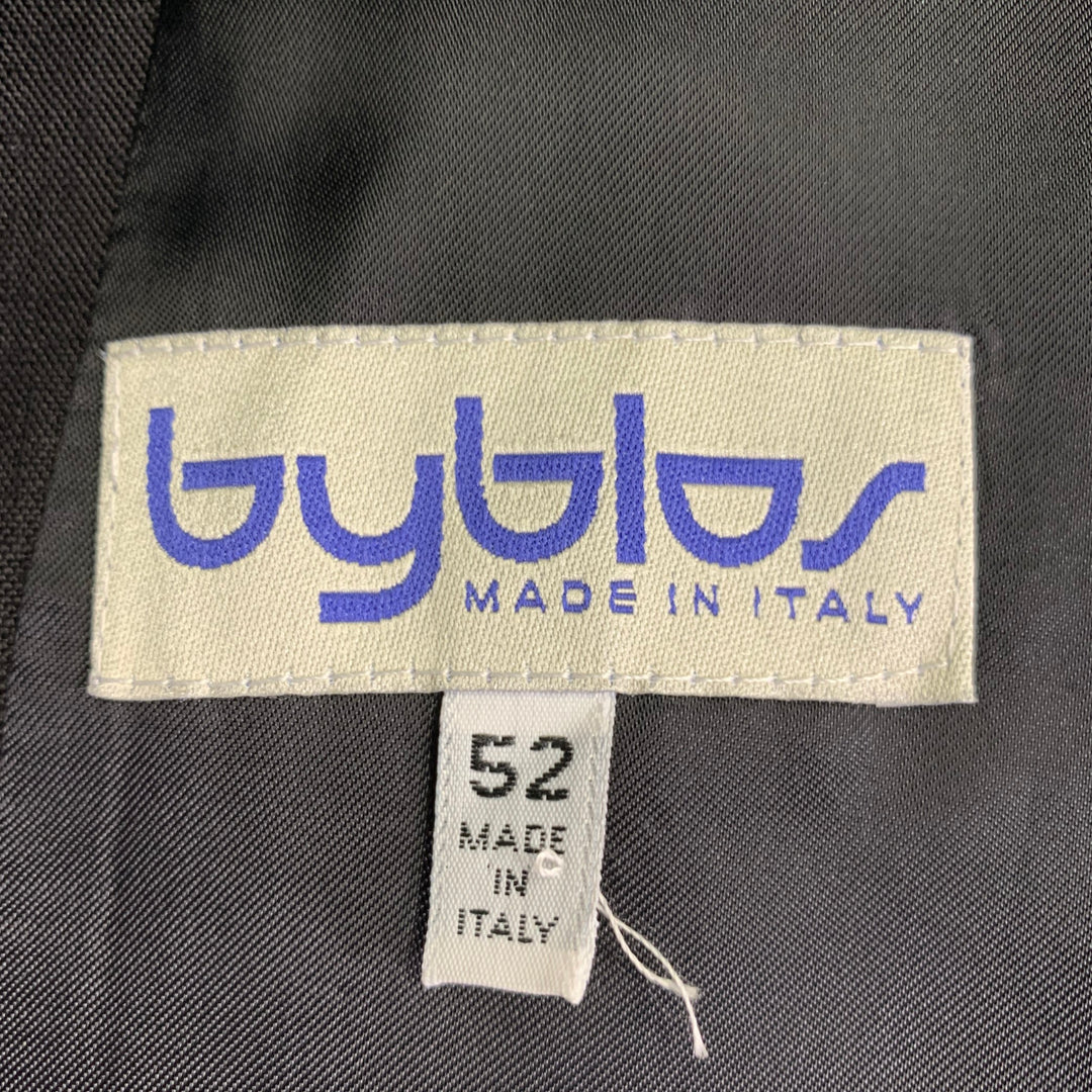 BYBLOS Size 42 Black Multi Color Stars Linen V-Neck Vest