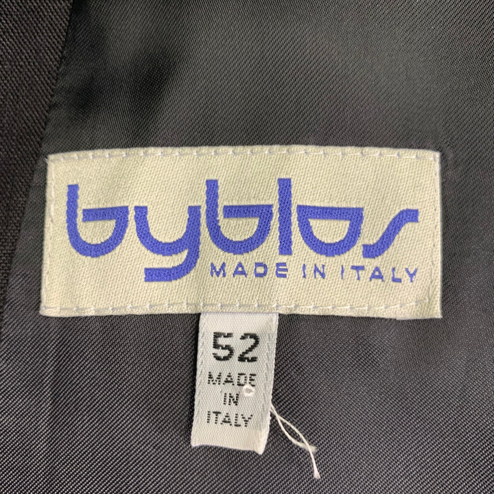 BYBLOS Size 42 Black Multi Color Stars Linen V-Neck Vest