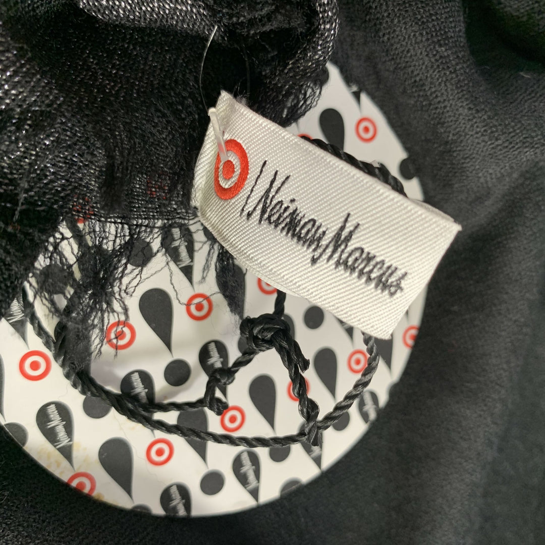 MARC JACOBS Black Metallic Wool Cashmere Blend Scarves