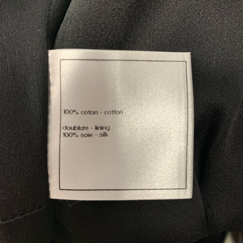 CHANEL Size 2 Black Cotton Pleated Sleeveless Dress