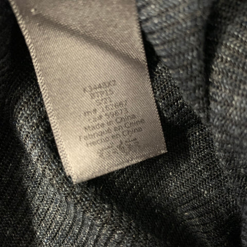 JOHN VARVATOS Size XL Navy Linen Polyamide V Neck T shirt