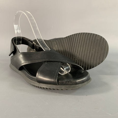 PRADA Size 8 Black Strappy Sandals