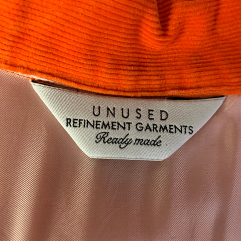 UNUSED Size M Orange Cotton Button Up Long Sleeve Shirt