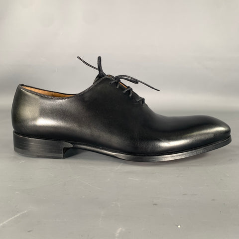 MAGNANNI Size 11.5 Black Solid Leather Lace Up Shoes