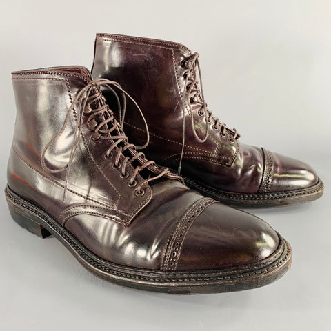 ALDEN Size 10 Color 8 Perforated Cordovan Leather Cap Toe Boots