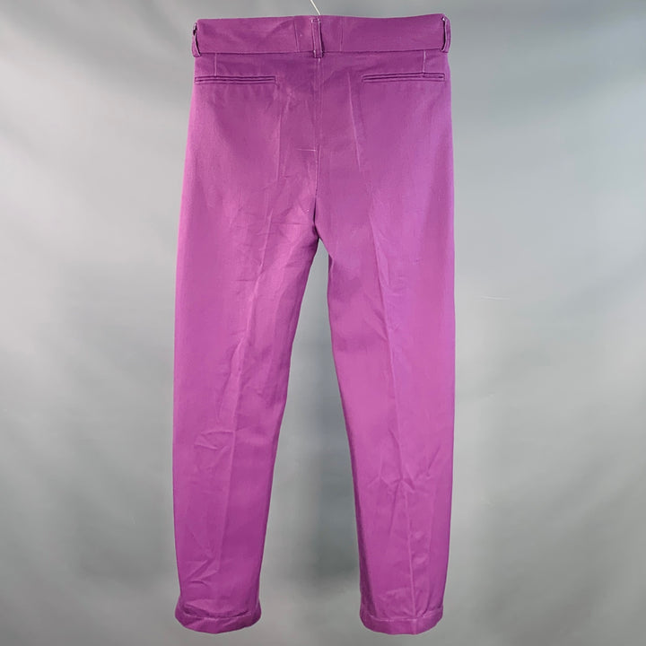 LABRUM Size 32 Purple Polyester Herringbone Pleated Dress Pants