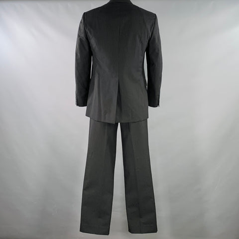 THEORY Size 42 Wellfleet Black Grey Pinstripe Wool Blend Single Breasted Suit