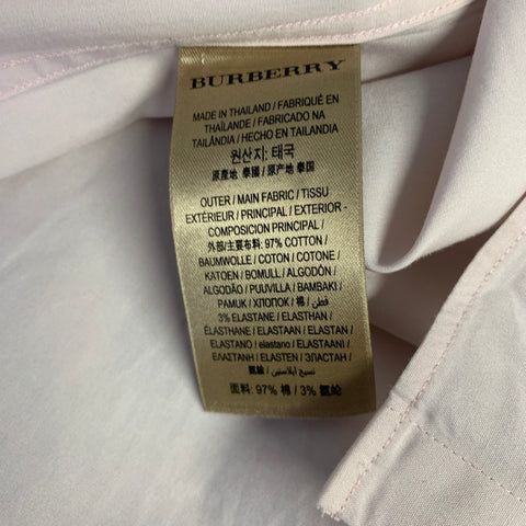 BURBERRY LONDON Size M Pink Blush Cotton Blend Long Sleeve Shirt