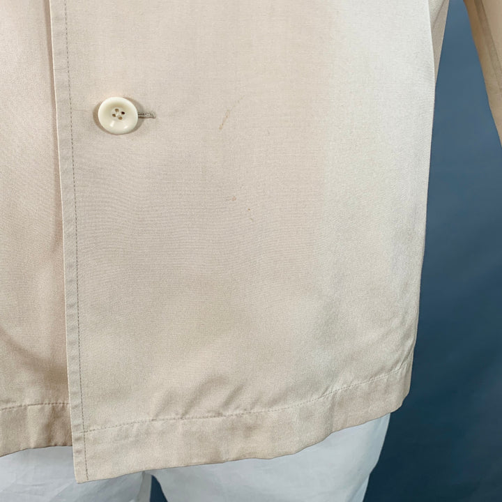 LEMAIRE Size 48 Beige Viscose Collarless One Pocket Long Sleeve Shirt