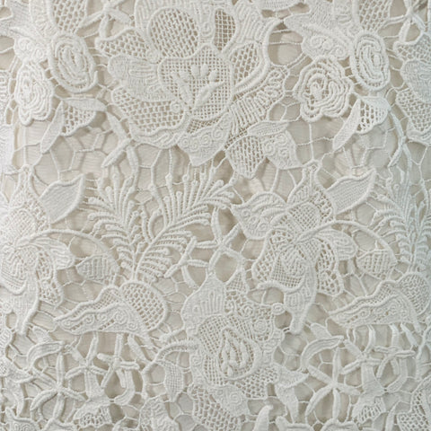 JASON WU COLLECTION Size 0 White Guipure Cotton Lace Overlay Blouse