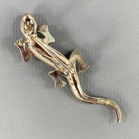 AVON Sterling Silver Marcasite Lizard Brooch Pin