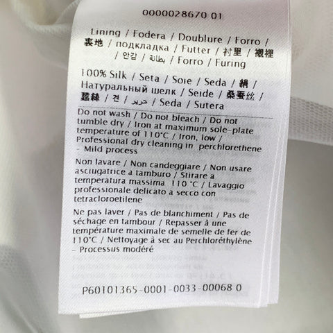 VALENTINO Taille M Chemise Manches Courtes En Dentelle De Coton Et Soie Avec Patte De Boutonnage Cachée Blanche