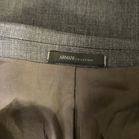 ARMANI COLLEZIONI Chest Size 48 Grey Heather Wool Notch Lapel Sport Coat