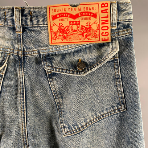EGONLAB Size M Blue Cotton Wide-Leg Baggy Jeans