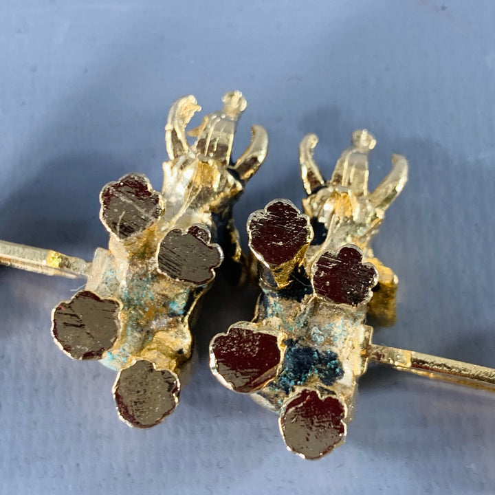 VINTAGE Gold Elephants Metal Cuff Links