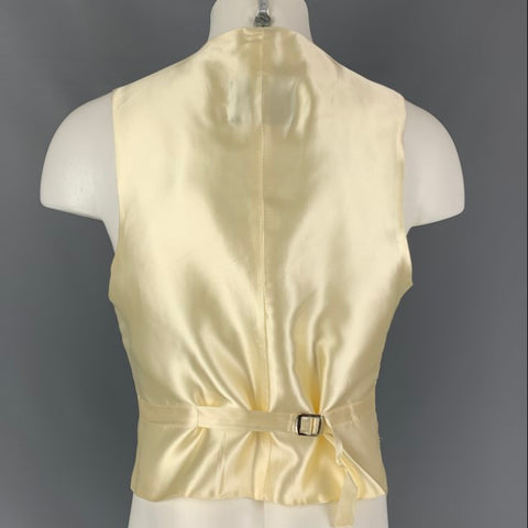 FAVOURBROOK Size 38 Beige Embroidery Linen Buttoned Vest