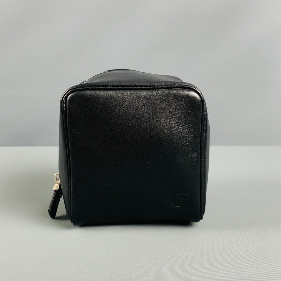 BALLY Black Leather Toiletry Handbag