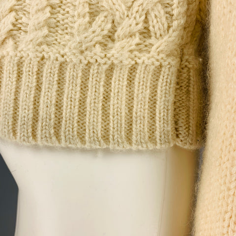 BALMAIN Size S Cream Mohair Blend Chunky Knit Sweater