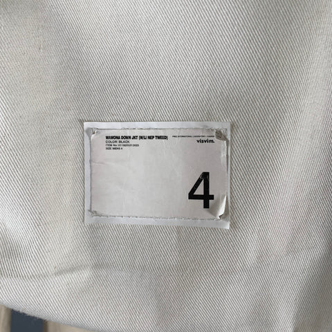 VISVIM Size L Black Textured Wool Linen Reversible Jacket
