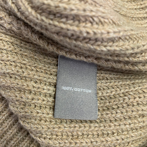 NEIMAN MARCUS Size XL Beige Knit Cotton Crew Neck Sweater