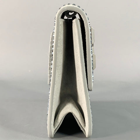OFF-WHITE JITNEY Grey Rhinestones Leather Crossbody Handbag