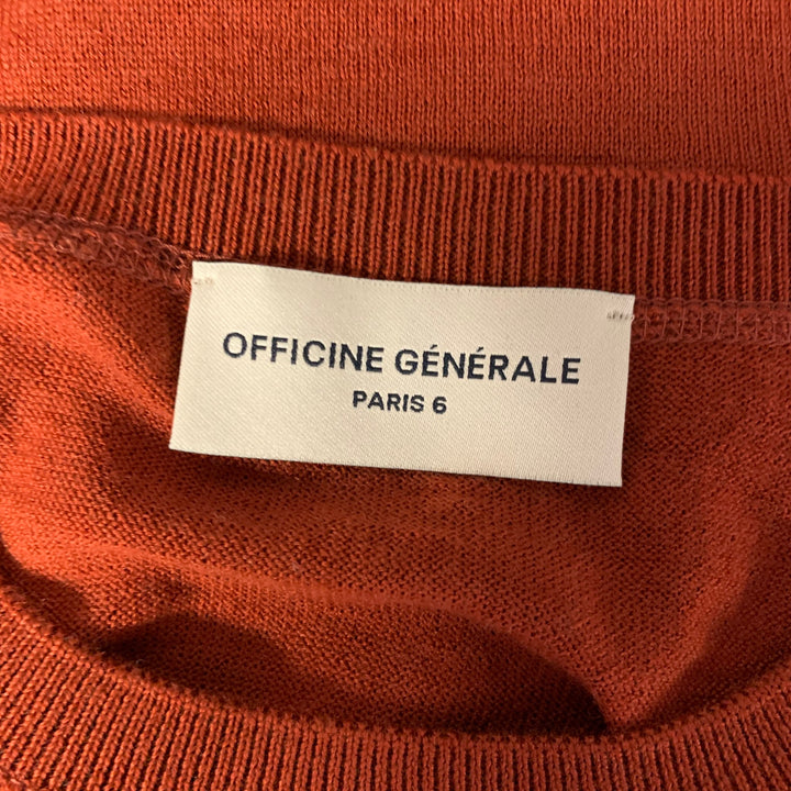 OFFICINE GENERALE Size L Orange Wool Pullover