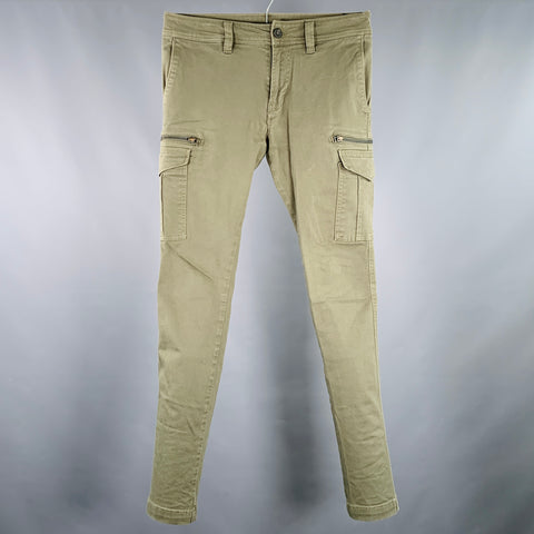 DIESEL Size 27 Khaki Cotton Blend Cargo Casual Pants