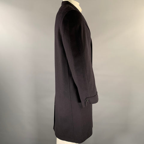 VINTAGE Size 44 Black Cashmere Notch Lapel Coat