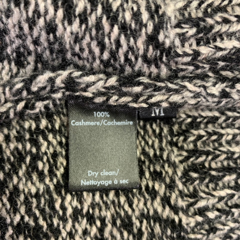 CO Size M Black White Cashmere Knit Turtleneck Sweater