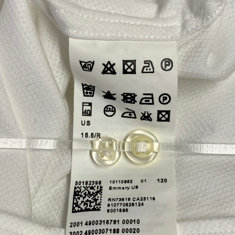 HUGO BOSS Size M White Textured Cotton Tuxedo French Cuffs Long Sleeve Shirt