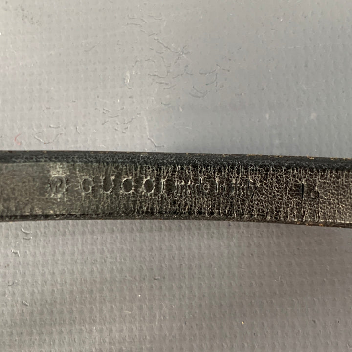 GUCCI Brown Silver Dots Leather Sterling Silver Clasp Bracelet