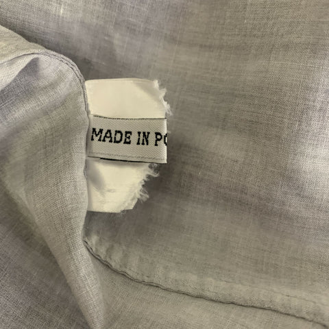 ANN DEMEULEMEESTER Size L Grey White Chalkstripe Cotton Long Sleeve Shirt