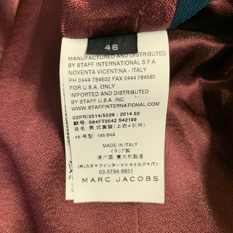 MARC JACOBS Size 38 Navy Wool Notch Lapel Sport Coat